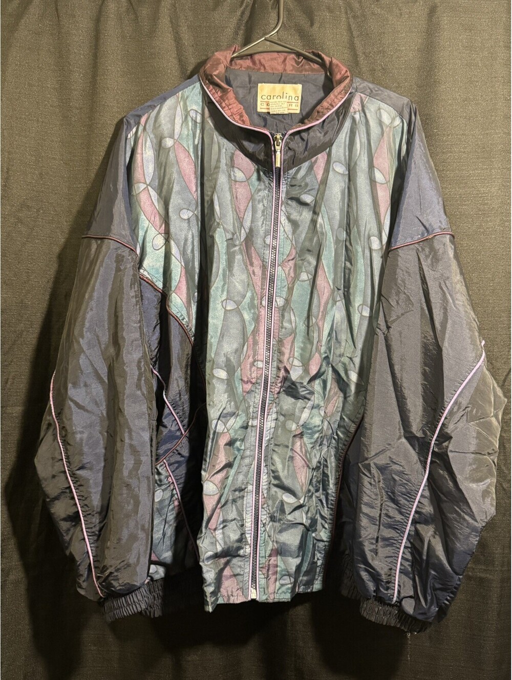Vintage 90s Carolina Colours Womens 3X Abstract Windbreaker Jacket Nylon